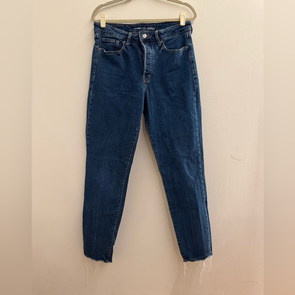Old Navy OG Straight Button Fly Jeans with Frayed Hem 12 Tall
